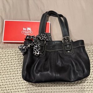 Coach Vintage Double Handled Leather Black Handbag